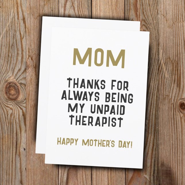 Carte Maman Thérapeute non payé Drôle Humour Fête des Mè (Créateur téléchargé)
