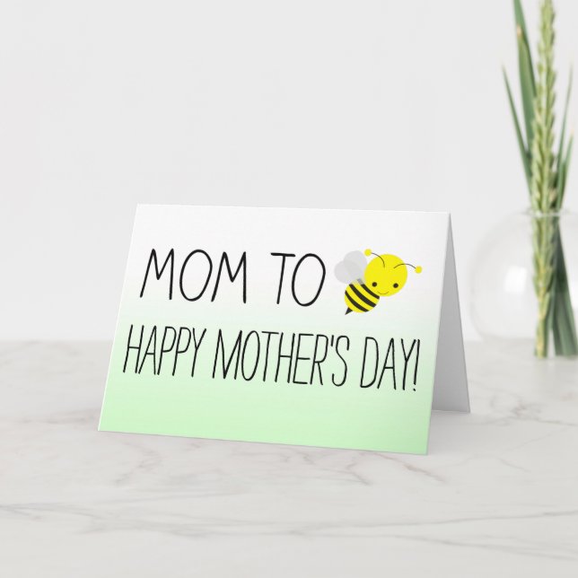 Carte Maman to Be, mignonne Bumblebee Fête des Mères (Devant)