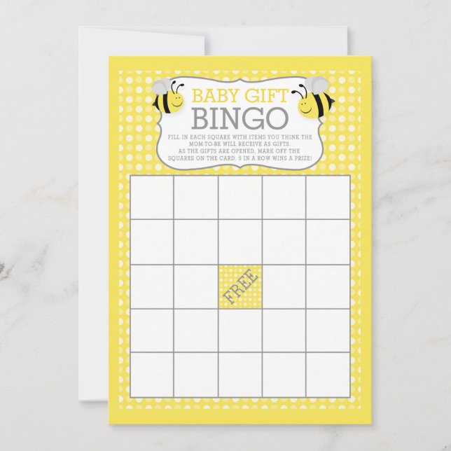 Carte Maman to Bee Baby shower Baby Cadeau Bingo Jeu (Devant)