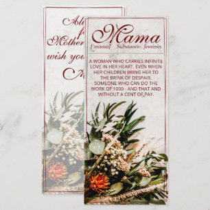 Carte Maman - tout simplement irremplaçable - Bouquet