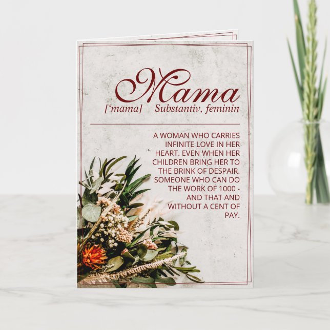 Carte Maman - tout simplement irremplaçable - Bouquet (Devant)