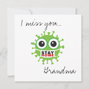Carte Mamie Reste à la maison Reste en sécurité