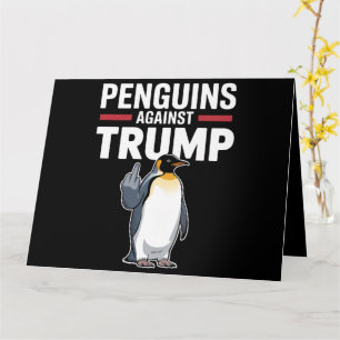 Carte Manchots Pattes En L'air Résistent Contre Trump
