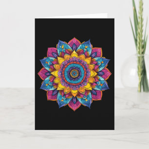 Carte Mandala Coloré Géométrie Sacrée Yoga Zen