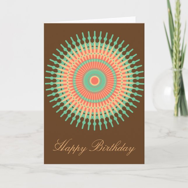 Carte Mandala design anniversaire indien (Devant)
