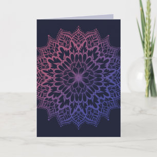 Carte Mandala floral fleur de yoga