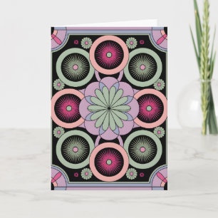Carte Mandala Géométrique Pastel en Fleur