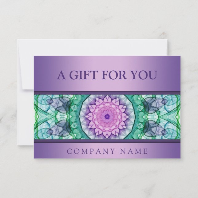 Carte Mandala nénuphar violet moderne (Devant)