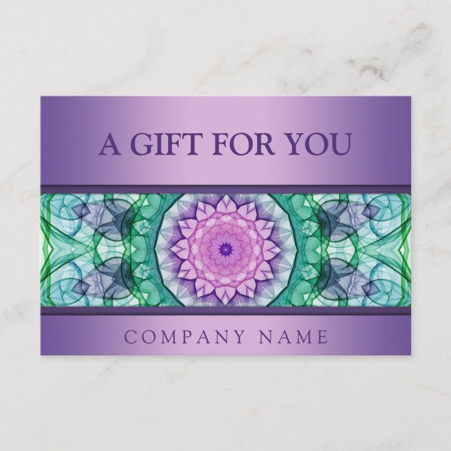 Carte Mandala nénuphar violet moderne (Devant)