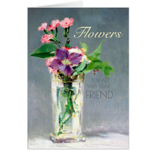 Carte Manet Carnations et clematis CC1239 Annivers