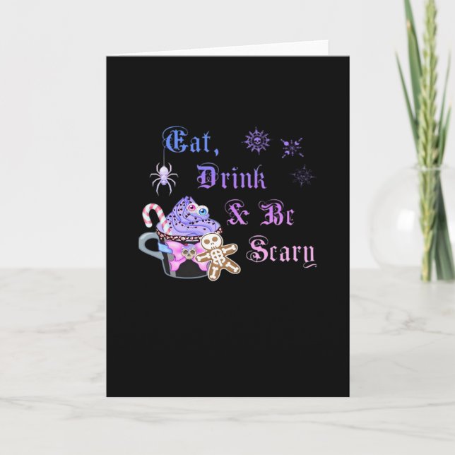 Carte Manger Boire Et Être Effrayant Hexmas Style Unique (Devant)
