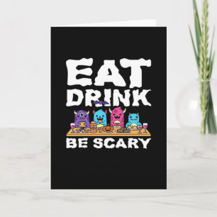 Carte Manger Boire Être Effrayant Créatif Halloween Mons