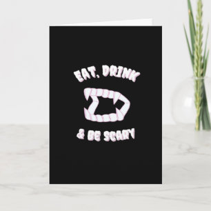 Carte Manger Boire Être Effrayant Style Vampire Minimali