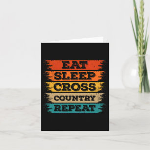 Carte Manger Dormir Cross Country Répéter Skieur Sports 