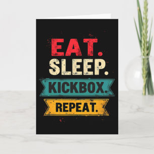 Carte Manger Dormir Kickbox Répéter Kickboxing Mma Boxeu