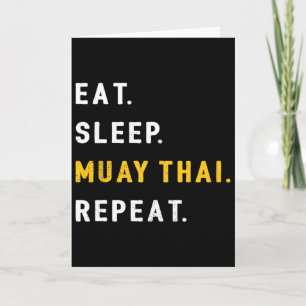 Carte Manger Dormir Muay Thai Drôle Mma Cadeau de Kickbo