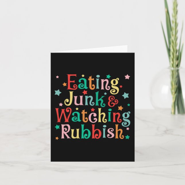 Carte Manger Junk Xmas Nourriture Et Regarder Rubbbish N (Devant)