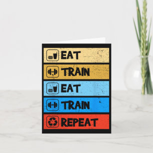 Carte Manger Train Répéter Force Sports Gym Funny Bodybu