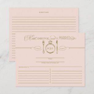 Carte Mangez boire et être marié Blush et Gold Recette