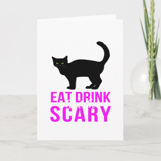 Carte Mangez Boire Et Faites Peur - Drôle Halloween (Devant)