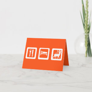 Carte Mangez Chasse au sommeil Orange et blanc