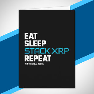 Carte Mangez la pile de sommeil drôle XRP Crypto Citer m