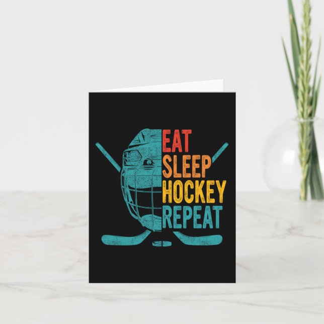 Carte Mangez le sommeil Hockey Répéter Hockey amusant Ho (Devant)