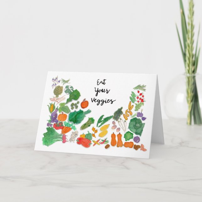 Carte Mangez vos Légumes (illustration végétale vegan) (Devant)