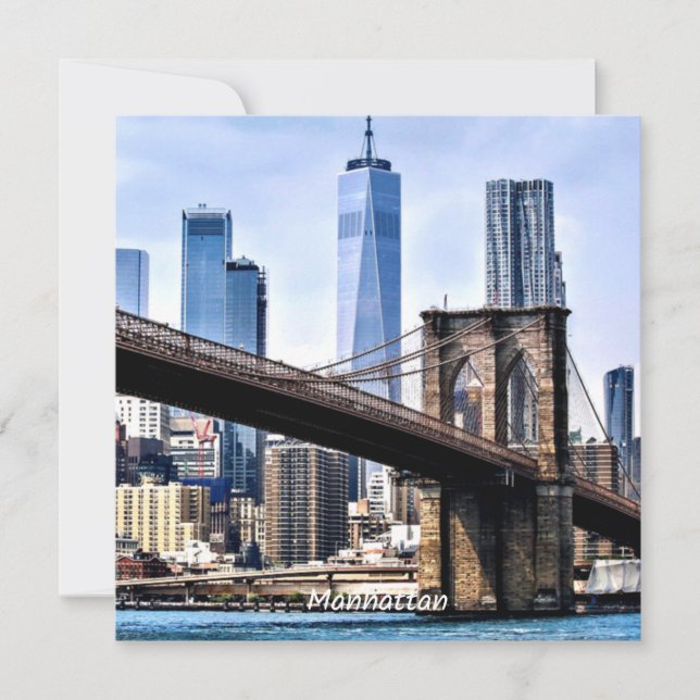 Carte Manhattan, photo de la ville avec gratte-ciel (Devant)