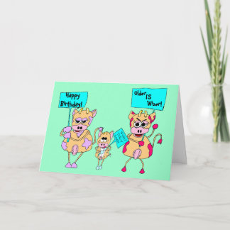 Carte Manifestants animaux ; Joyeux anniversaire !,