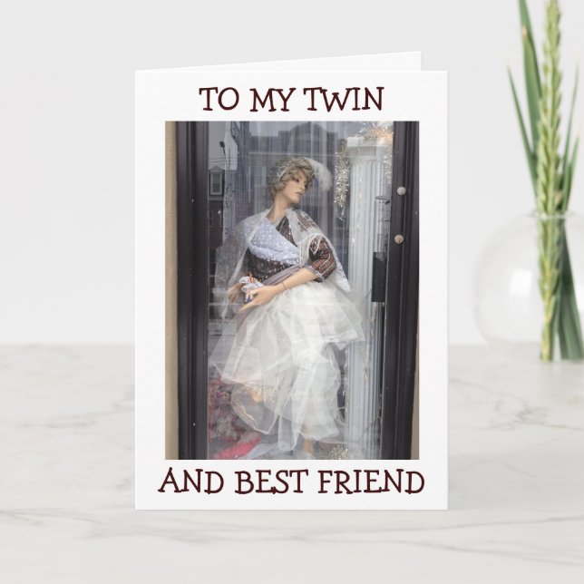 CARTE MANNEQUIN SAYS JOYEUX ANNIVERSAIRE TWIN/BEST FRIEN (Devant)