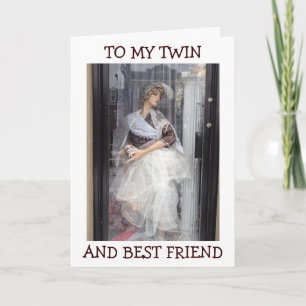 CARTE MANNEQUIN SAYS JOYEUX ANNIVERSAIRE TWIN/BEST FRIEN