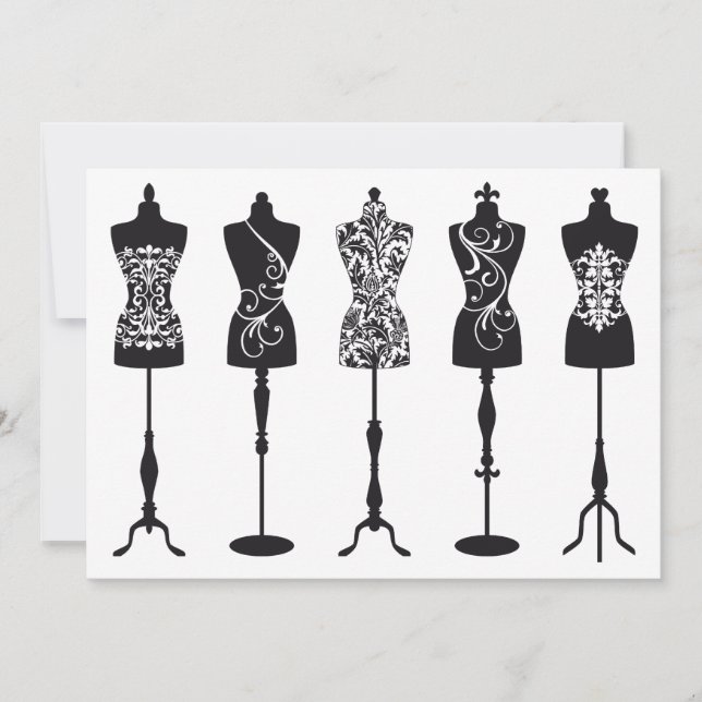 Carte mannequins de mode vintage (Devant)