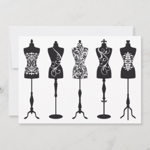 Carte mannequins de mode vintage