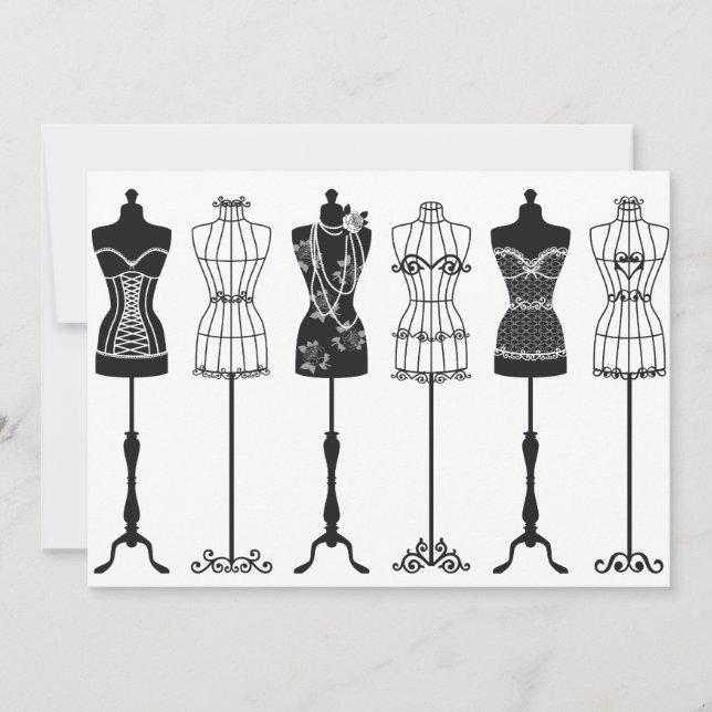 Carte mannequins de mode vintage (Devant)