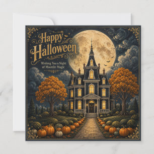 Carte Manoir élégant hanté Halloween