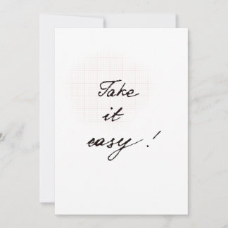Carte manuscrite minimale Take it easy