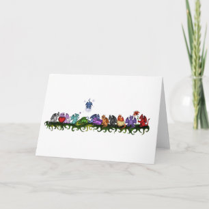Carte many cute dragons