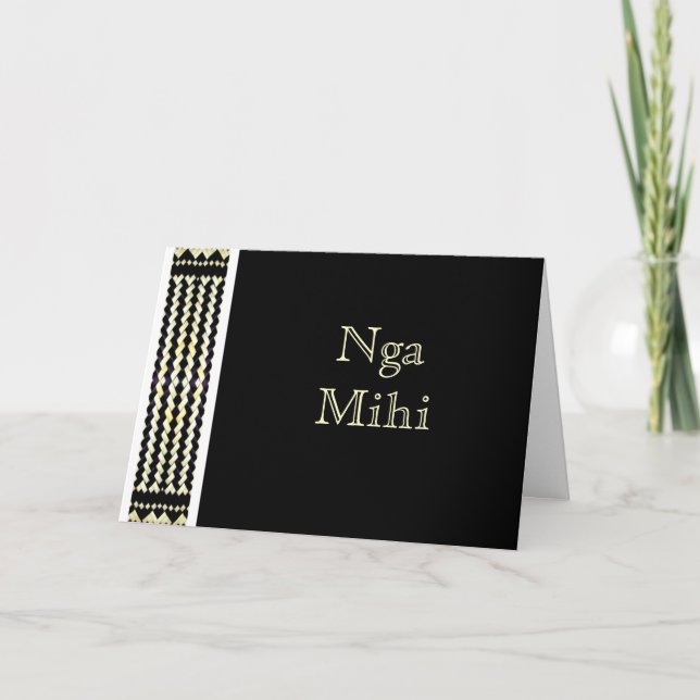 CARTE MAORI :  Cartes de voeux Nga mihi (Devant)