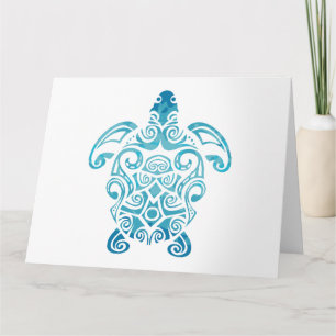 Carte Maori Turtle Honu Art Tribal Tattoo Idée cadeau