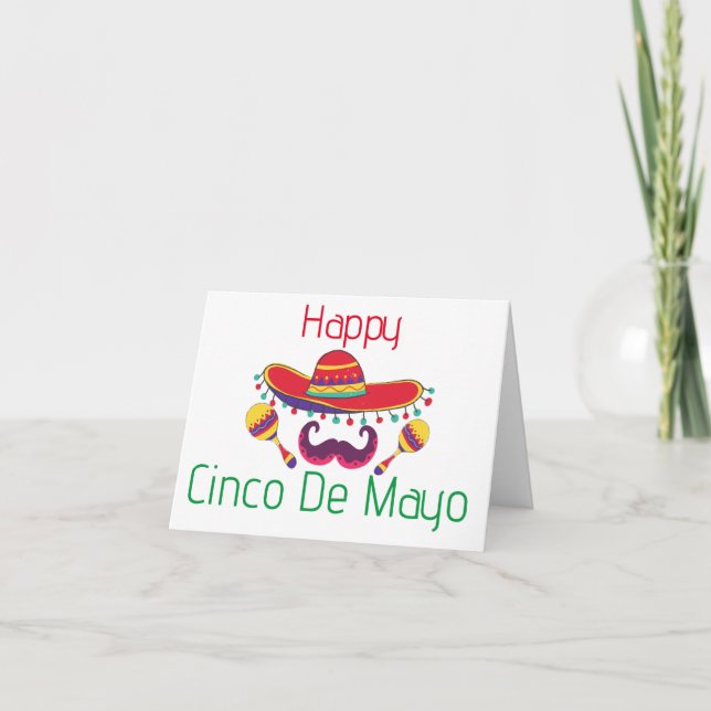 Carte Maracas simples et cinco de mayo casquette accueil (Devant)
