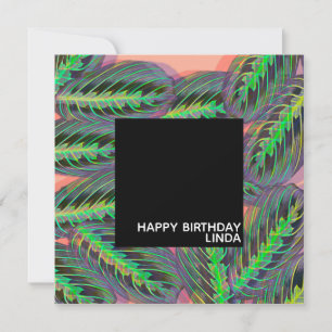 Carte Maranta Plante Motif Illustration Feuille Annivers