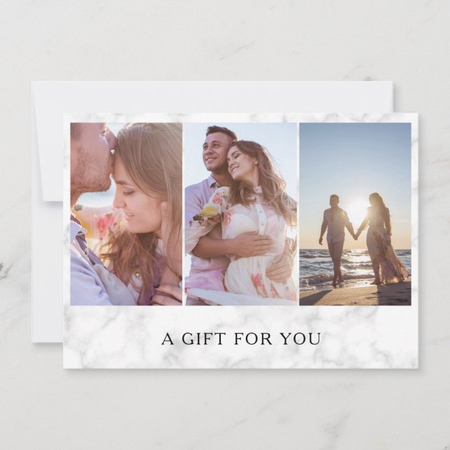 Carte Marble Photo Collage Photographe Certificat cadeau (Devant)