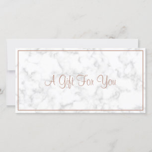 Carte Marble Rose Gold Salon Certificat cadeau moderne