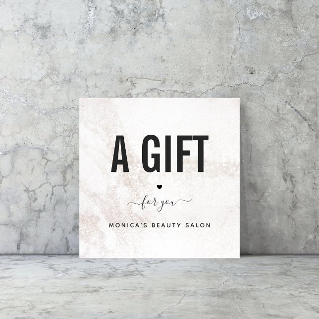 Carte Marbre blanc Élégant Salon de Beauté Moderne Ajout (Créateur téléchargé)