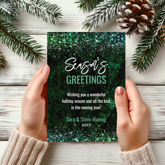 Carte Marbre vert rouge chic art Noël nouvel an (Créateur téléchargé)