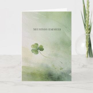 Carte March Birthday Remembrance Shamrock Card