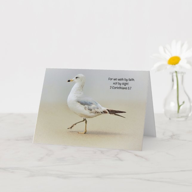 Carte Marcher sur la plage Bible d'oiseaux de mer Verse  (Petite plante)