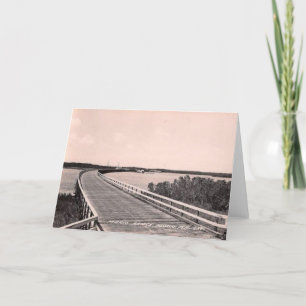 Carte Marco Bridge, île de Marco, Floride, années 1930