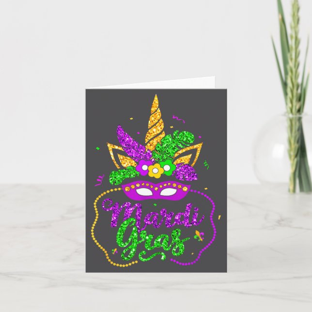 Carte Mardi Gras 2024 Mask Beads New Orlean Party Women  (Devant)